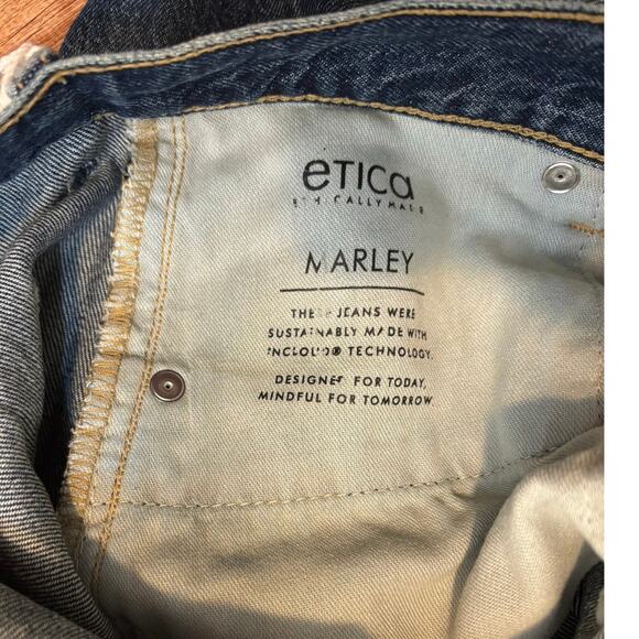 NWT Etica X Anthropologie Marley Ultra High Rise Baggy Jean in Terranea Size 29 - Picture 8 of 10